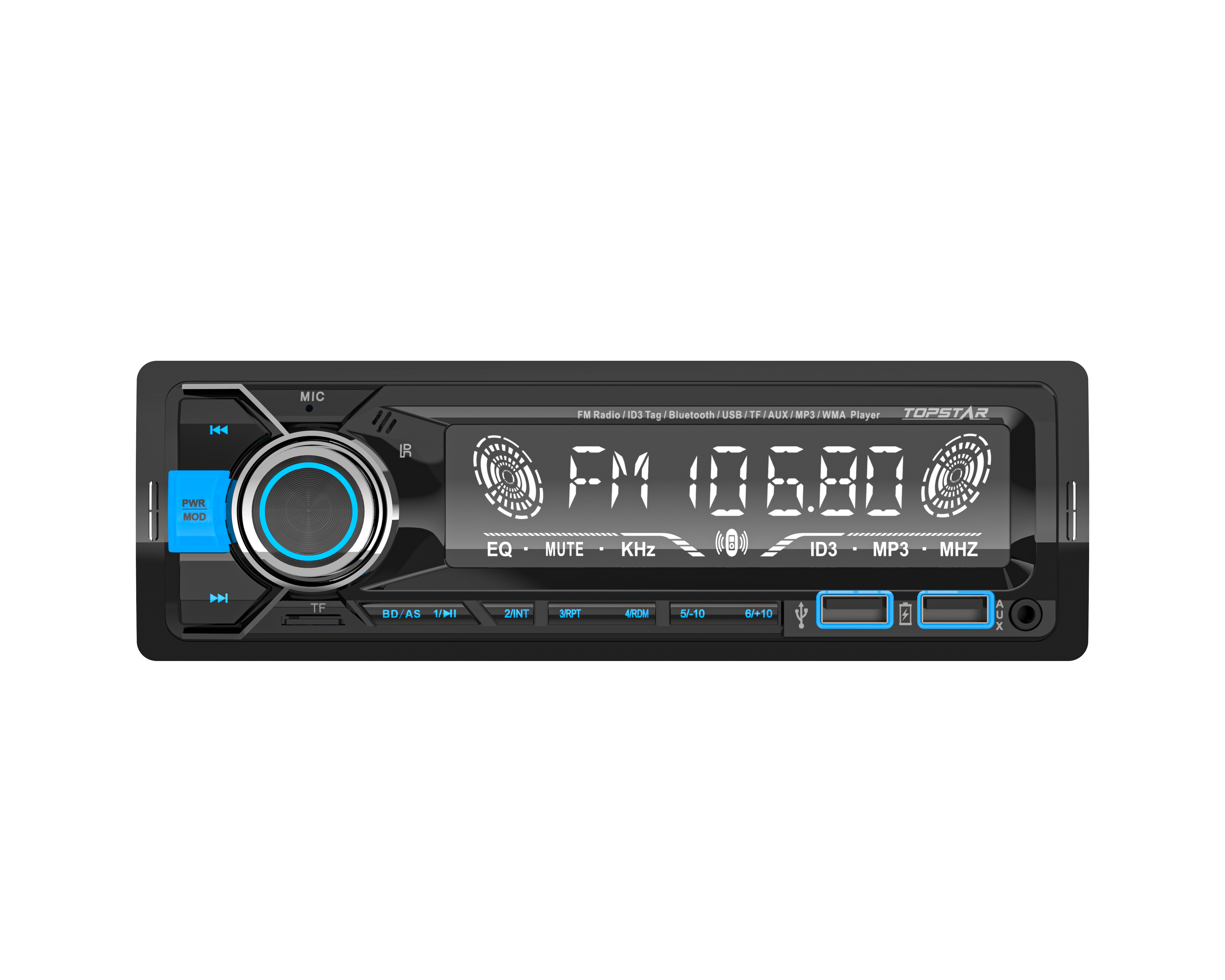 Fixed Panel Car MP3 Player Double USB