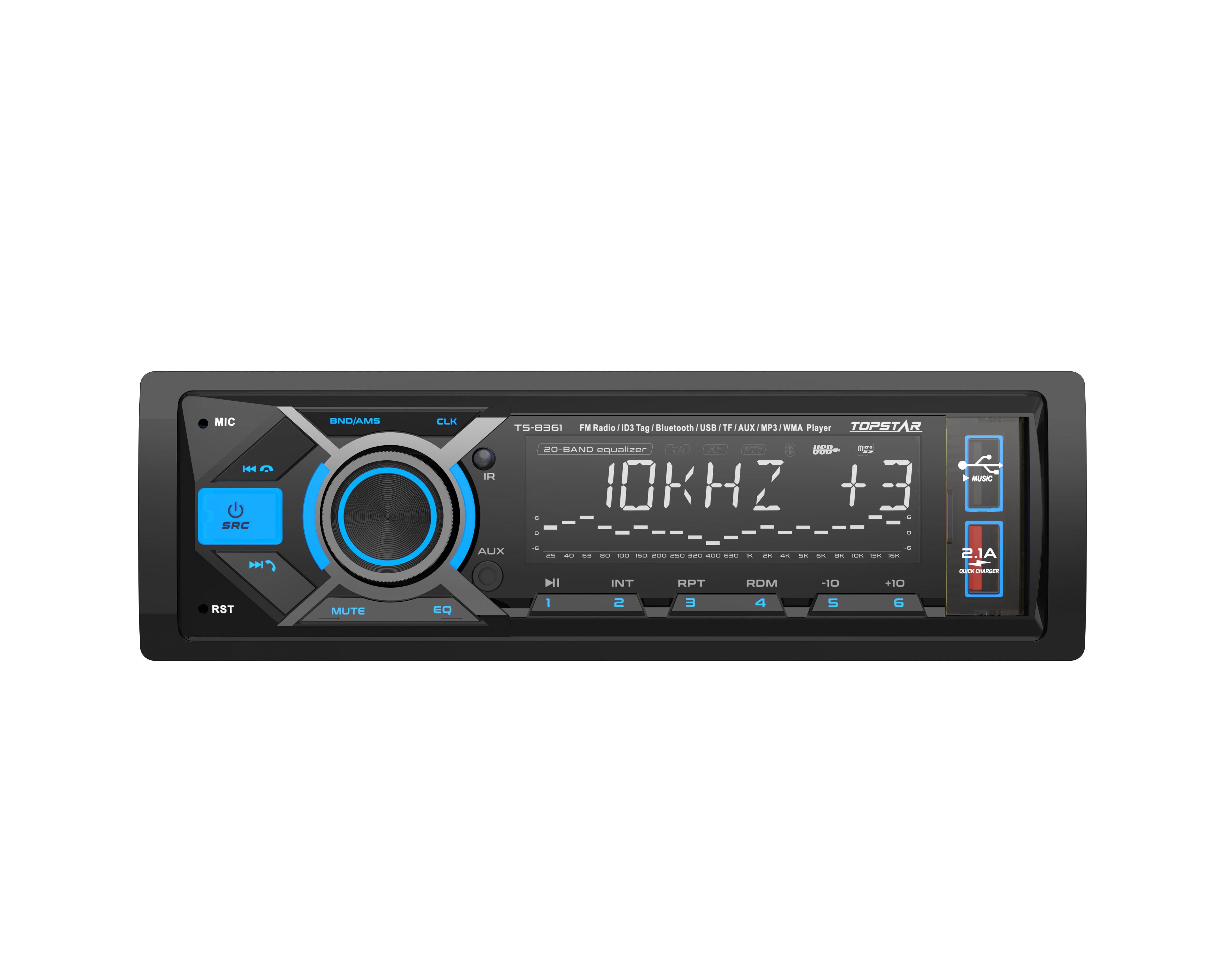 One Din LCD Display Car MP3 Player