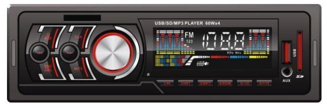 Fixed Panel Car MP3 Player with Button Backlight