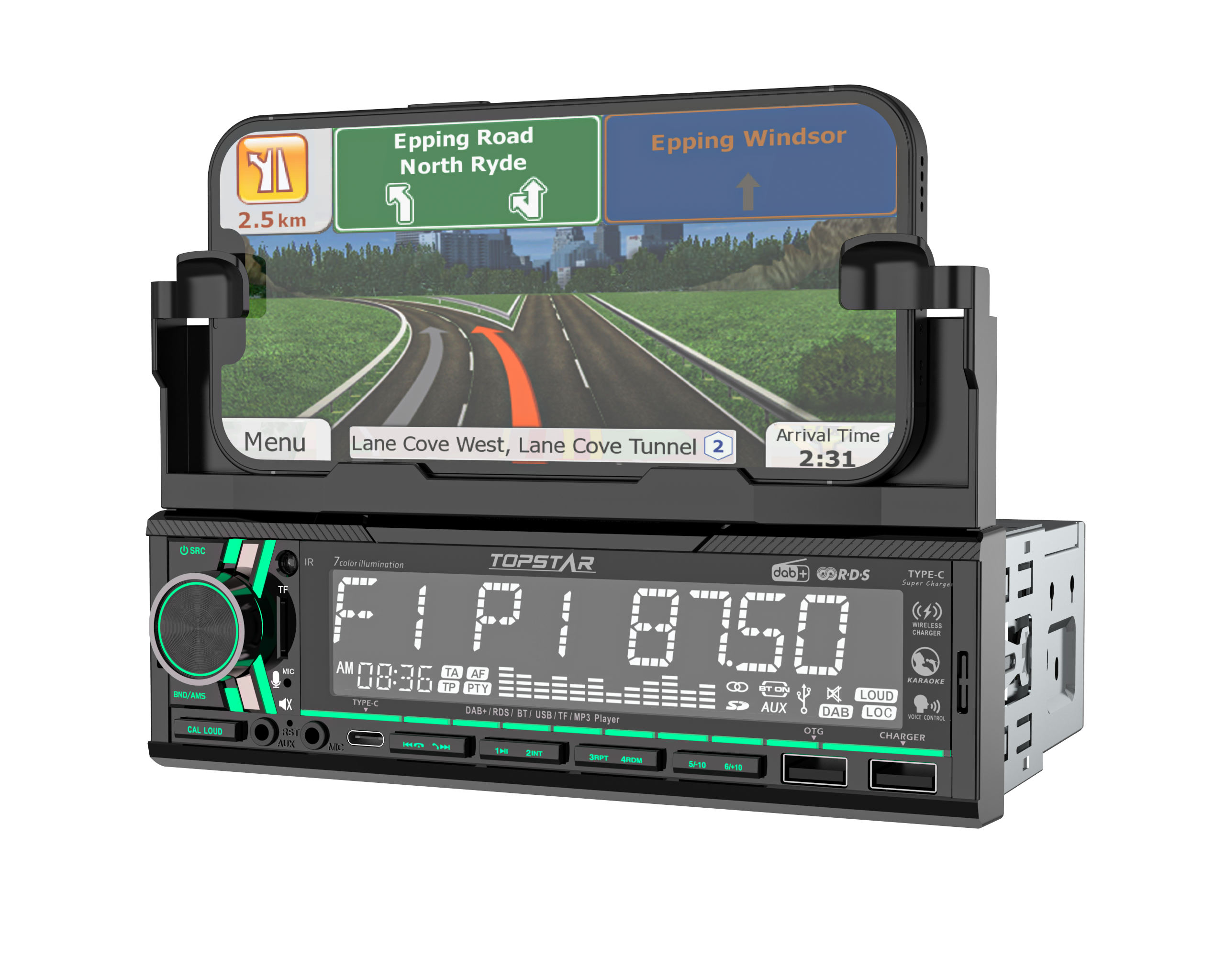 High Power Car Player with Quick Charge