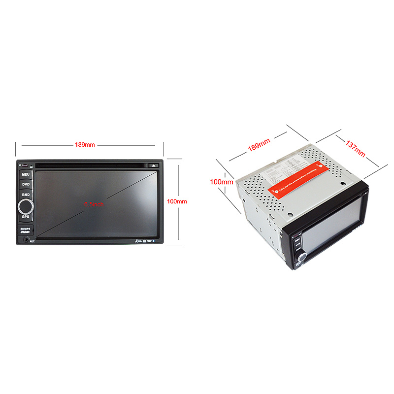 6.5inch Double DIN Car DVD Player with Wince System 