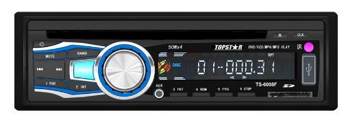 One DIN Fixed Panel Car DVD Player Ts-6008f