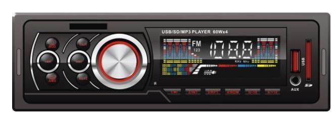 Fixed Panel Car MP3 Player Car Receiver with SD Input